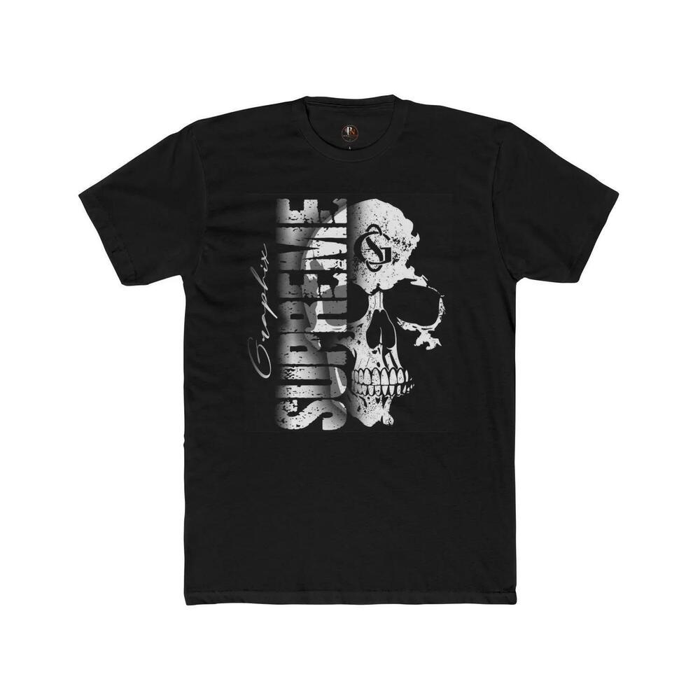 Skull Graphic T-Shirt, Gothic Streetwear, Unisex Cotton Crew Tee